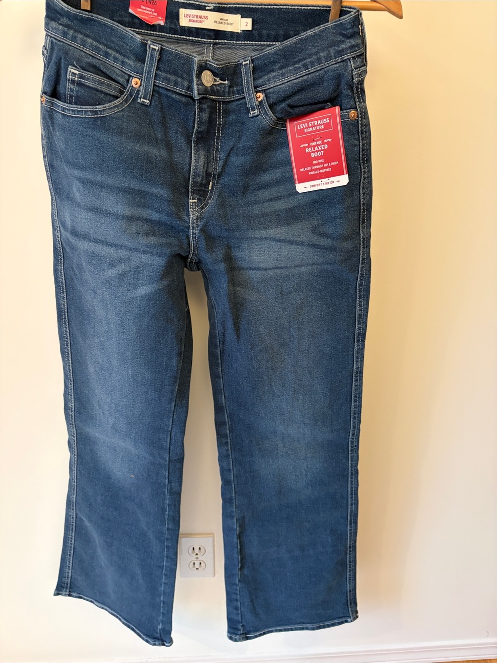 Levi's Blue Relaxed Boot-Cut Crop Jeans